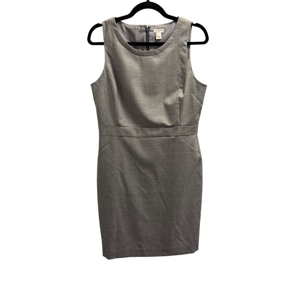 J Crew gray fully lined shift sheath dress size 10